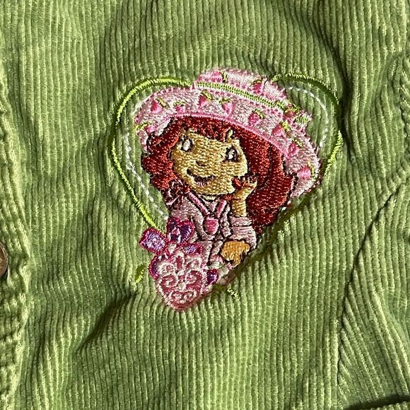 RARE VTG Strawberry Shortcake Jacket Size 24M Months Long Sleeve Green Corduroy - Picture 2 of 6